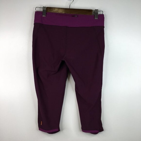 Lucy Cropped Reflective Workout Burgundy Leggings Lucytech Size S - Picture 4 of 8
